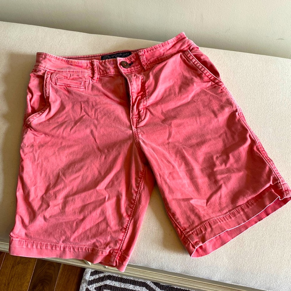 American Eagle pink/coral active stretch shorts